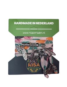  Flower  print zalmroze - Zilver