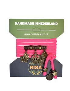  Peace neon roze - brons