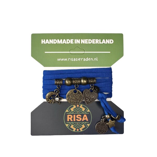 Wikkelarmband Beyond The Moon koningsblauw - Brons | Risa