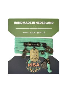  Live Love Laugh stars mintgroen - brons