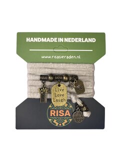  Live Love Laugh stars beige - brons