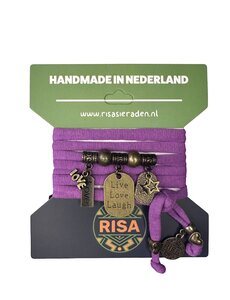  Live Love Laugh stars paars - brons