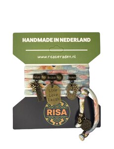  Live Love Laugh stars multicolor - brons