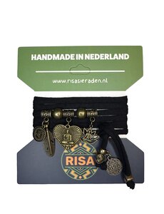  Boeddha Hart zwart - Brons