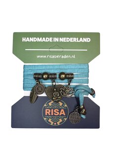  Boeddha Hart turquoise - Brons