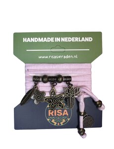  Flower licht roze - Brons