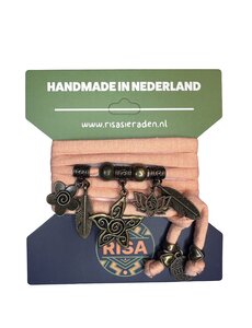  Flower zalm roze - Brons