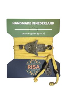 Hamsahand geel - brons