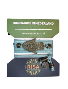 Hamsahand turquoise - brons