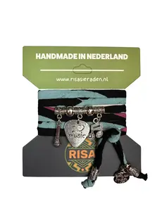 Love music Zwart-Roze-Turquoise - Zilver