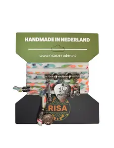 Love music wit met multicolor print - zilver