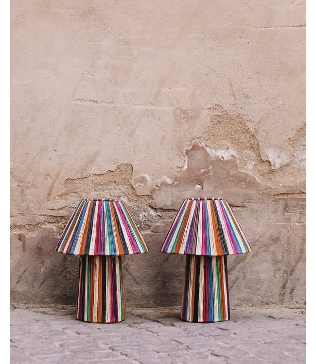 Tafellamp raffia | multicolor S