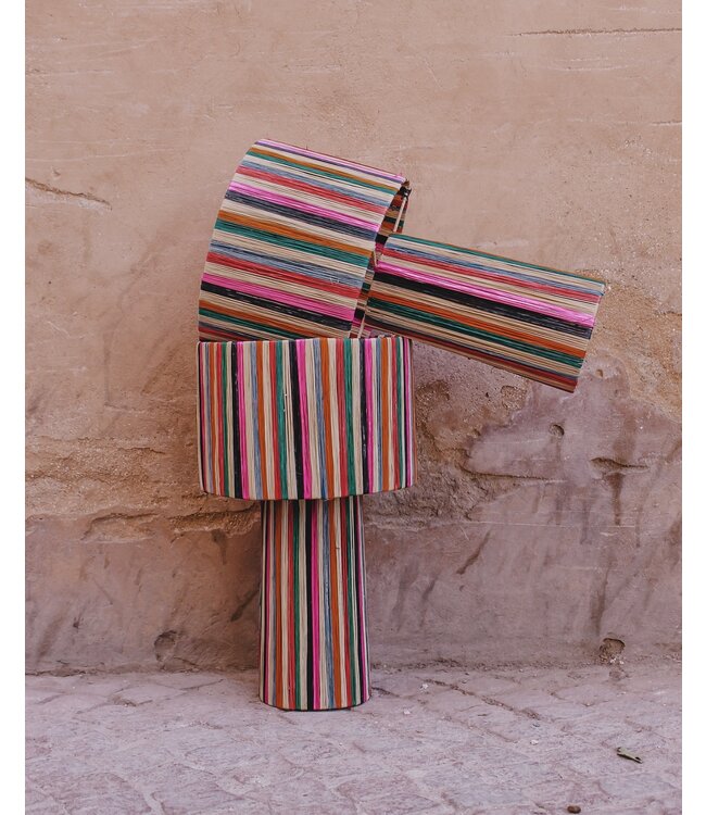Tafellamp raffia multicolor