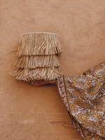 Wandlampenkap raffia naturel fringe