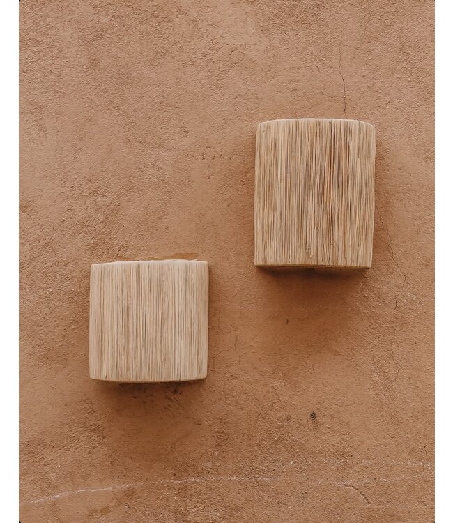 Wandlampenkap raffia naturel | S & M