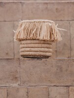 Raffia fringe mandje