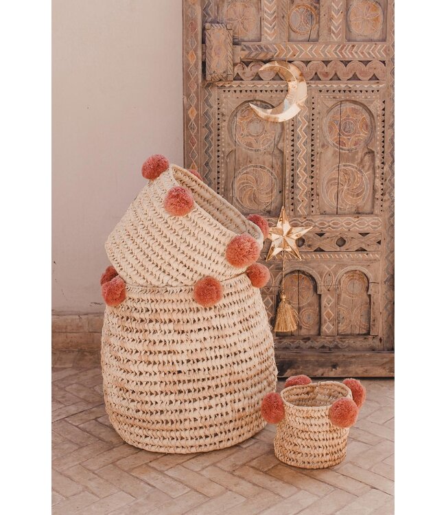 Pompom mand oudroze | 3 varianten