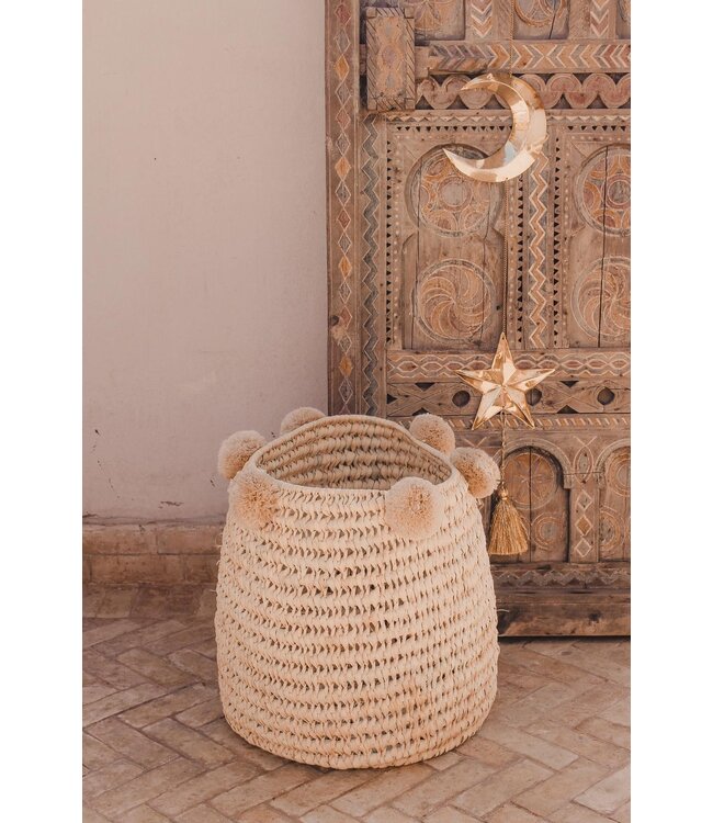 Pompom mand beige | 3 varianten