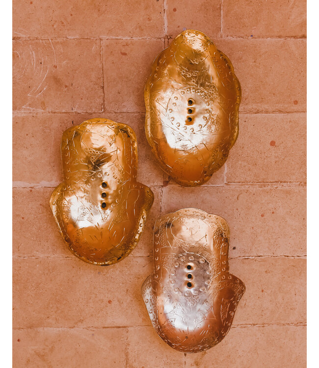 Hamsa schaaltje brass | goud/zilver