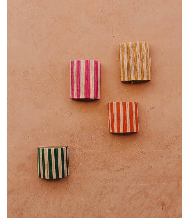Wandlampenkap raffia gestreept S |  5 varianten
