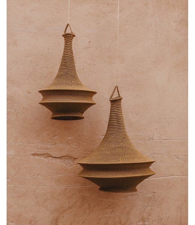 Crochet lampenkap triangel goudbruin | S & L