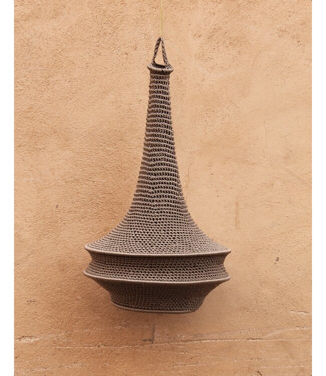 Crochet lampenkap triangel taupe | S