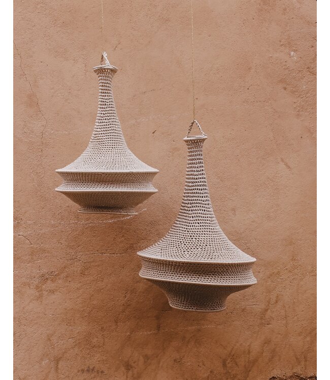 Crochet lampenkap triangel beige/licht taupe | S & L