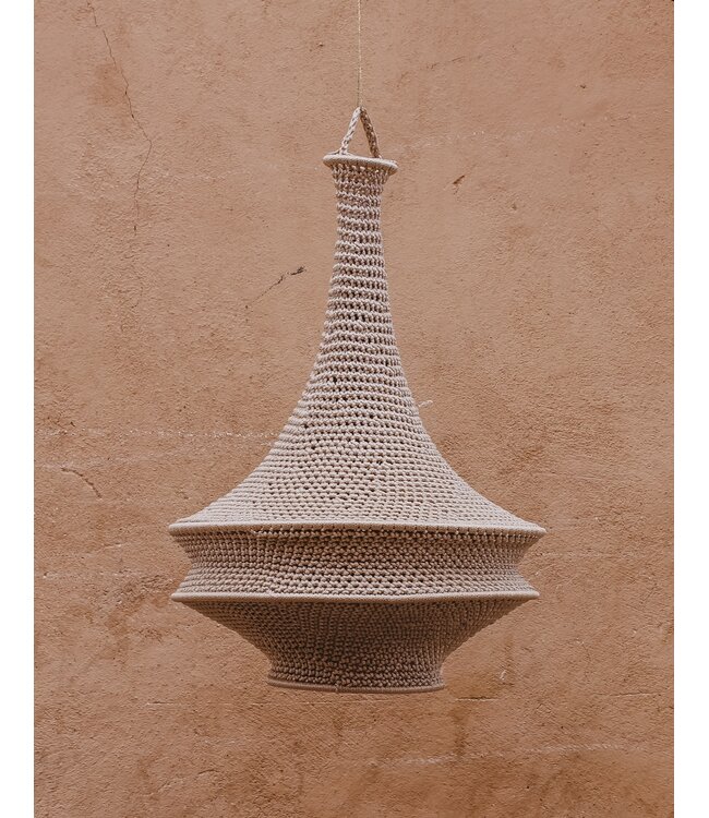 Crochet lampenkap triangel beige/licht taupe | S & L