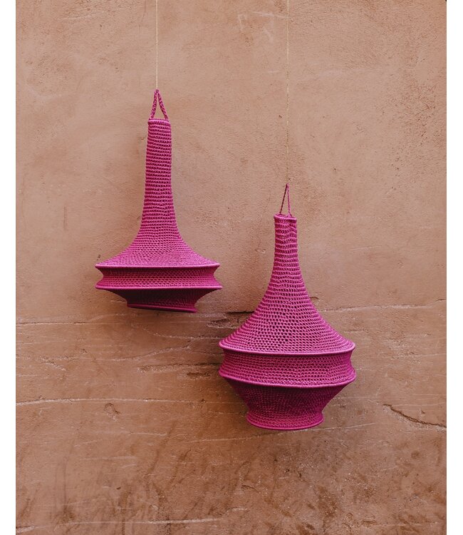 Crochet lampenkap triangel fuchsia | S & M