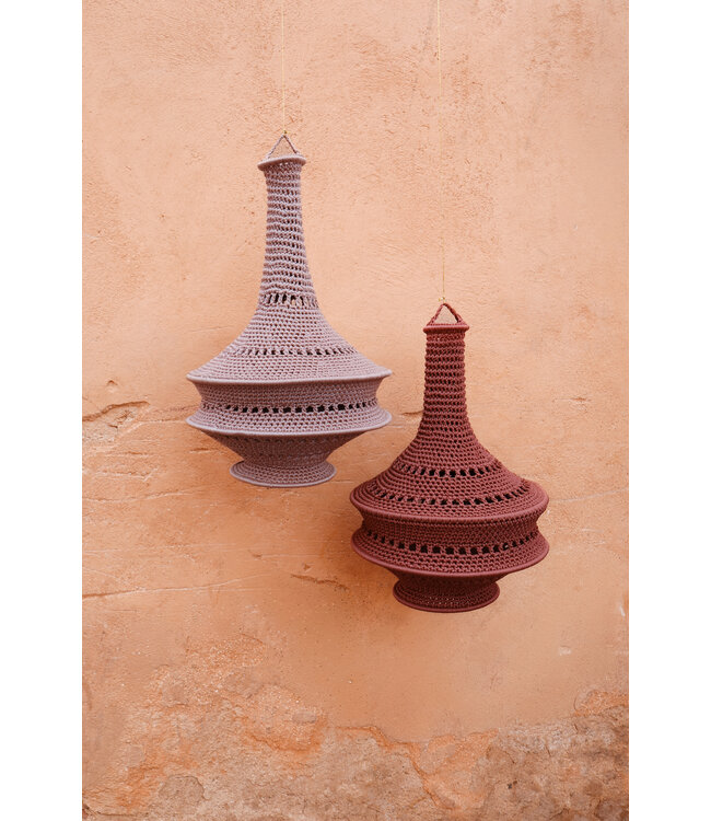 Crochet lampenkap S, L & XL | dusty rose