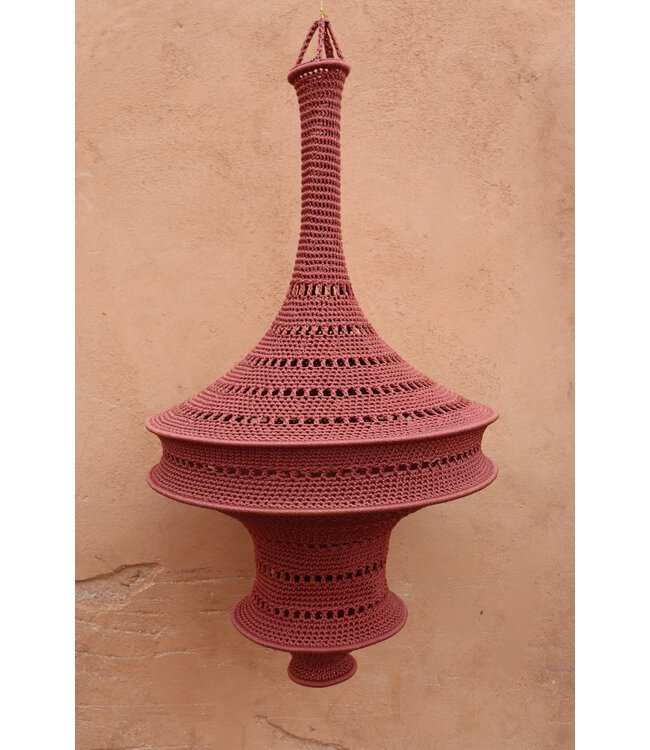 Crochet lampenkap S, L & XL | dusty rose