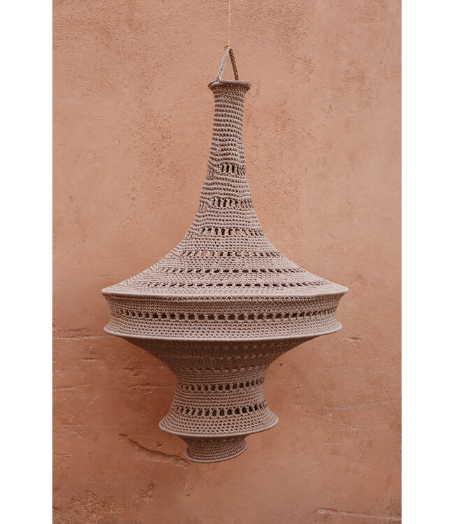 Crochet lampenkap S & XL | beige/licht taupe