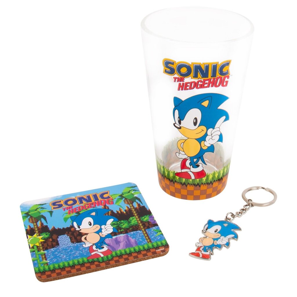 Sonic the Hedgehog Sonic the Hedgehog - glas & onderzetter & sleutelhanger - cadeaupakket