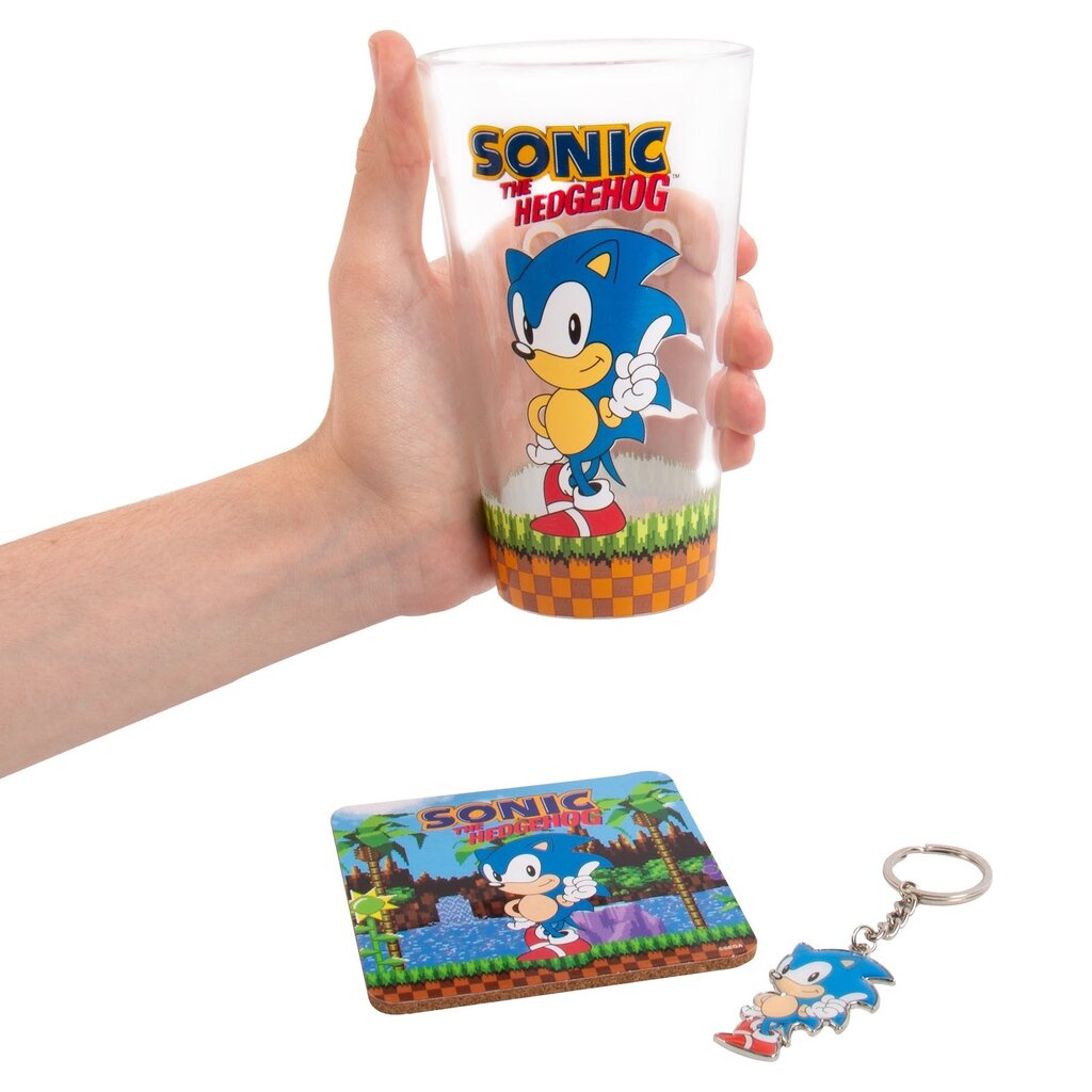 Sonic the Hedgehog Sonic the Hedgehog - glass & coaster & key ring - gift set