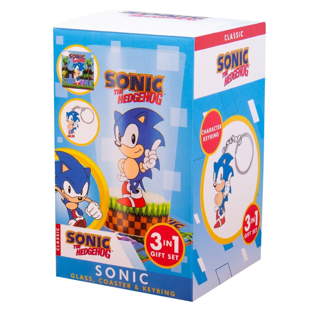 Fizz Creations Sonic the Hedgehog - glass & coaster & key ring - gift set