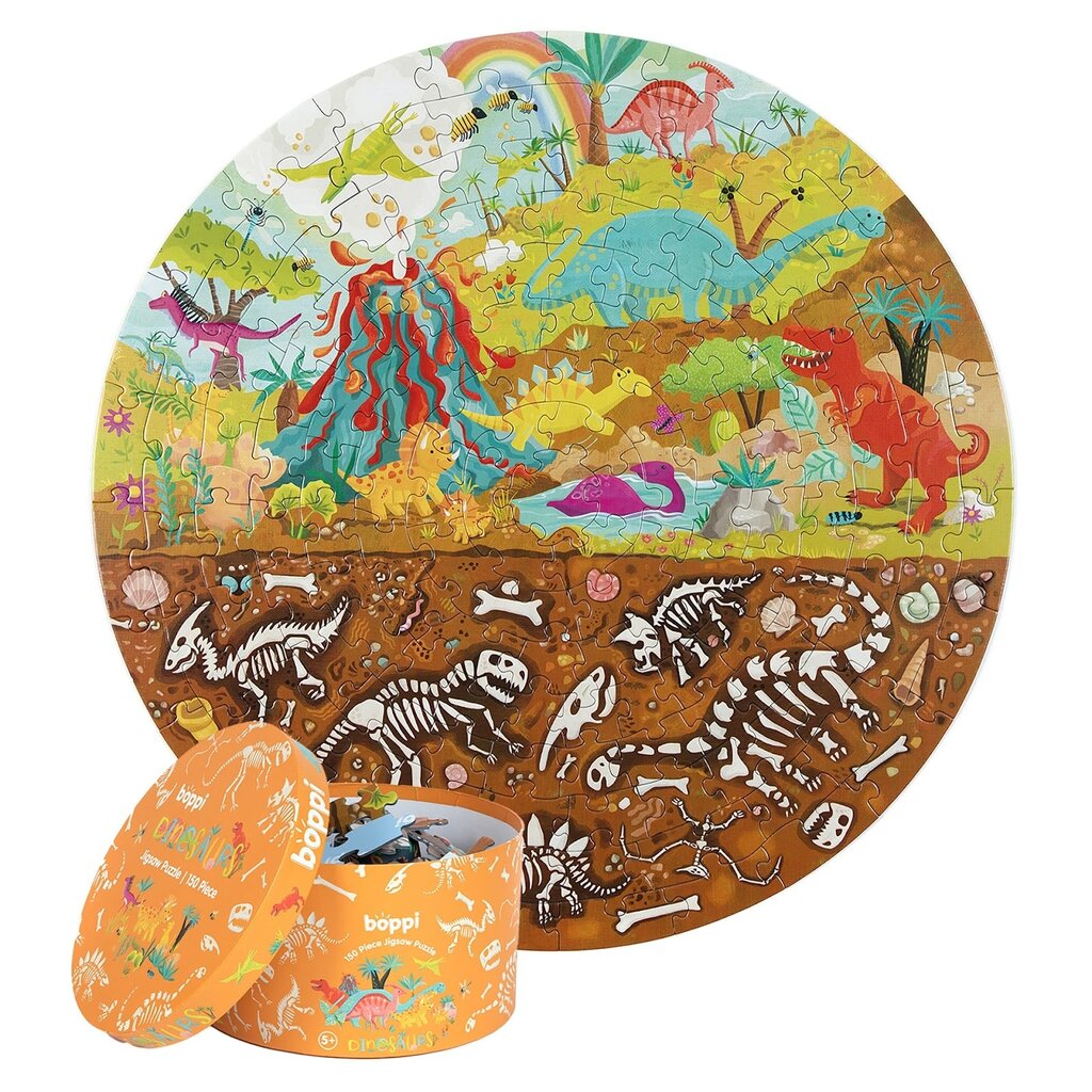 Boppi Boppi - stoere dinosaurussen - ronde puzzel - 150 stukjes