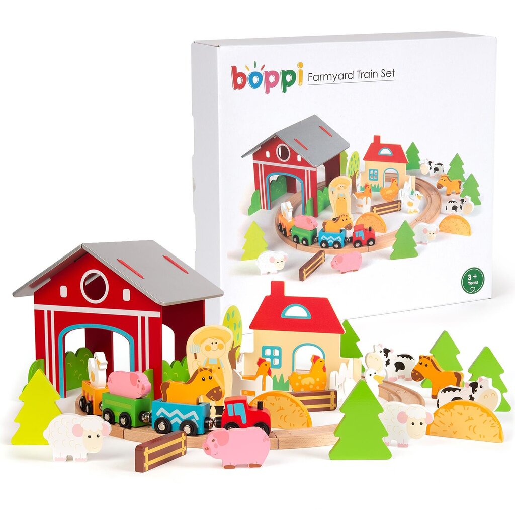 Boppi Boppi - wooden train set farm life