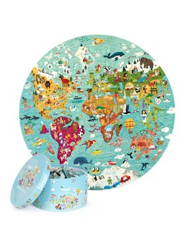 Boppi Boppi - world map - round puzzle