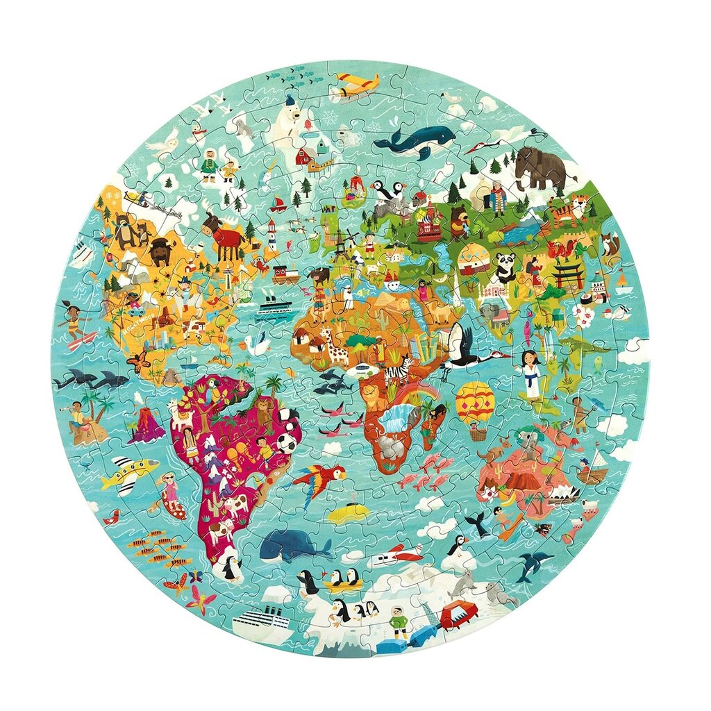 Boppi Boppi - wereldkaart - ronde puzzel
