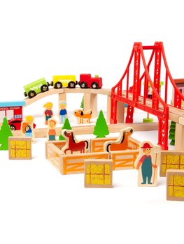 Boppi Boppi - wooden train set with 150 pieces