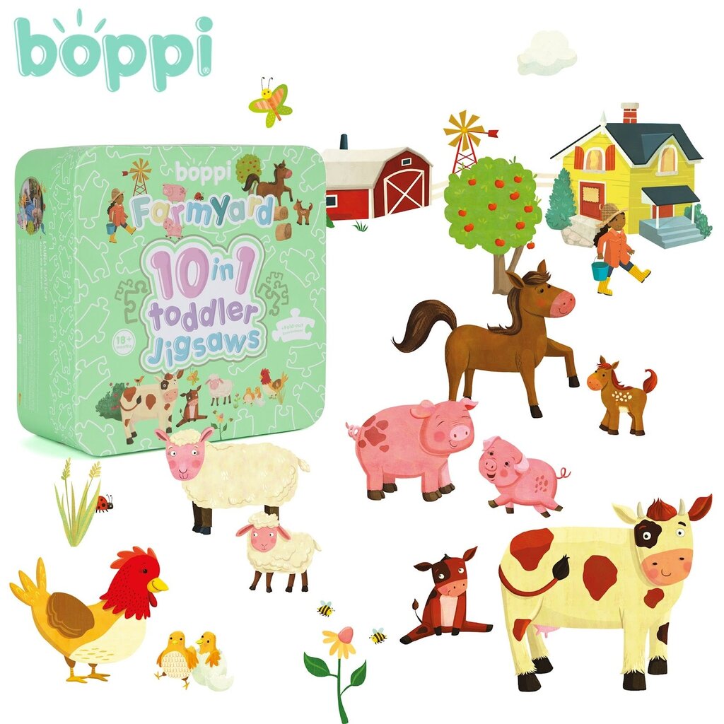Boppi Boppi - boerderijdieren puzzelset voor peuters