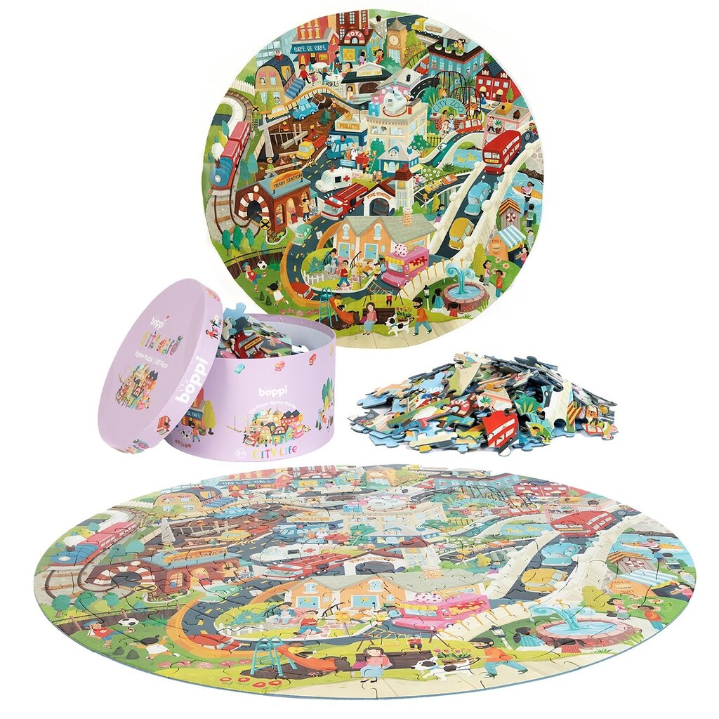 Boppi Boppi - stadsleven - ronde puzzel - 150 stukjes