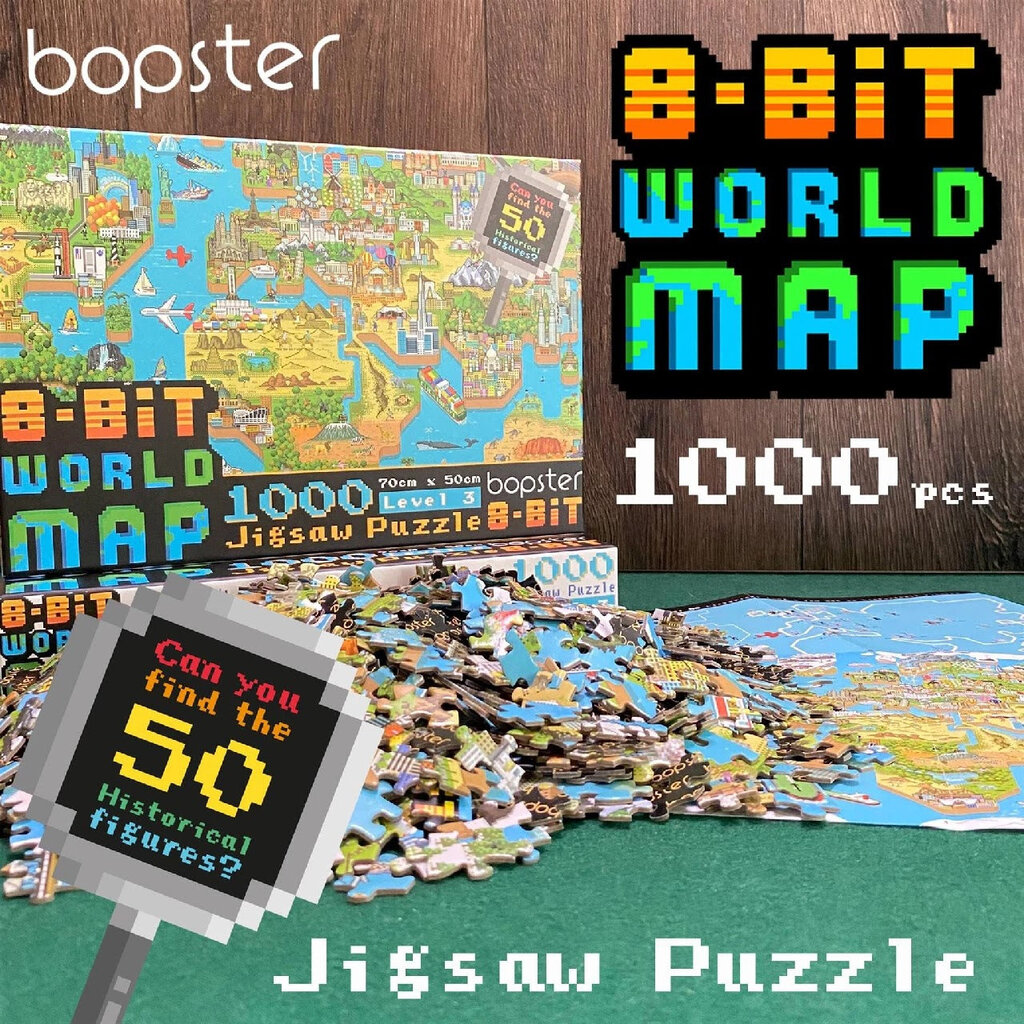 Bopster Bopster - 8-bit desing world map puzzle - 1,000 pieces
