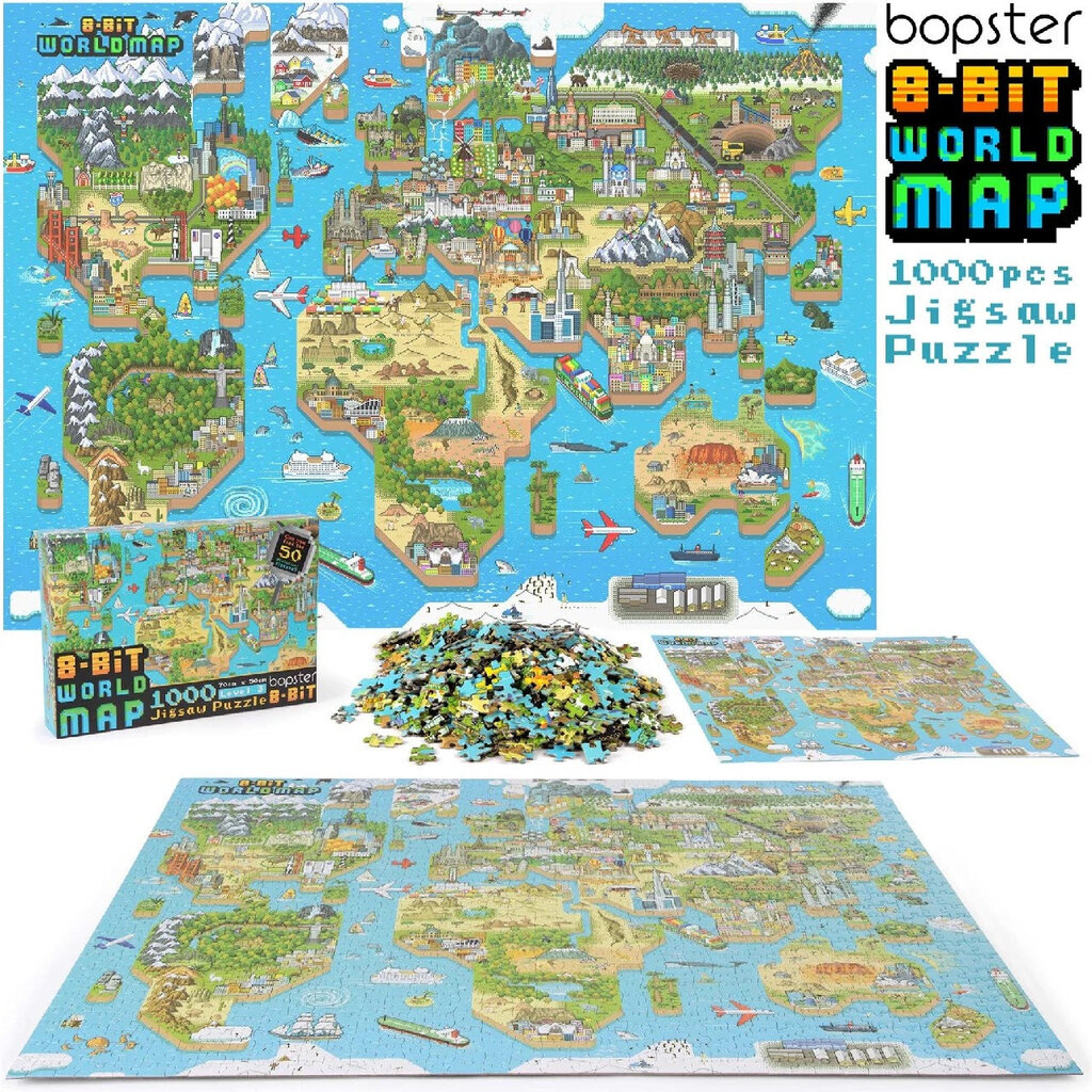 Bopster Bopster - 8-bit desing world map puzzle - 1,000 pieces