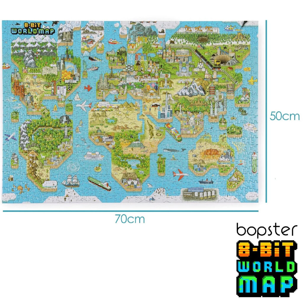 Bopster Bopster - 8-bit desing world map puzzle - 1,000 pieces