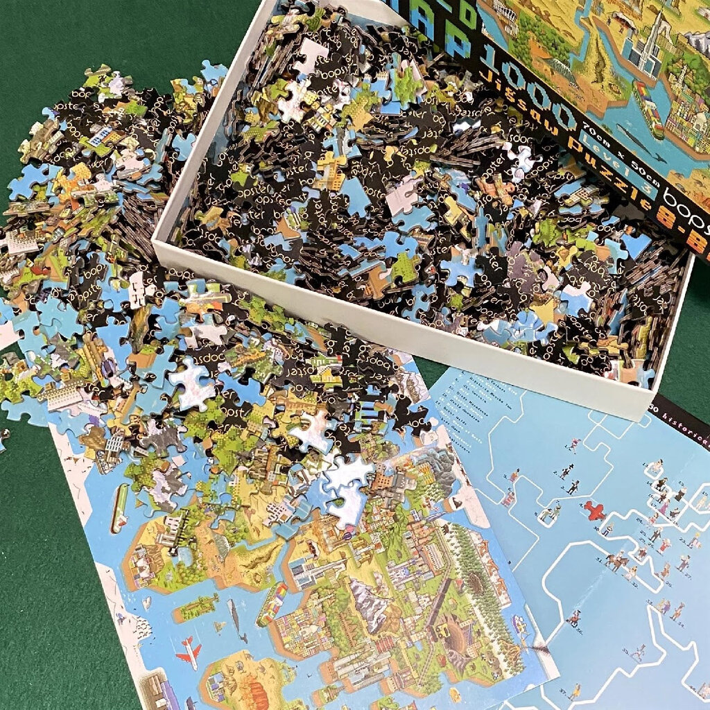 Bopster - 8-bit design wereldkaart puzzel - 1.000 stukjes