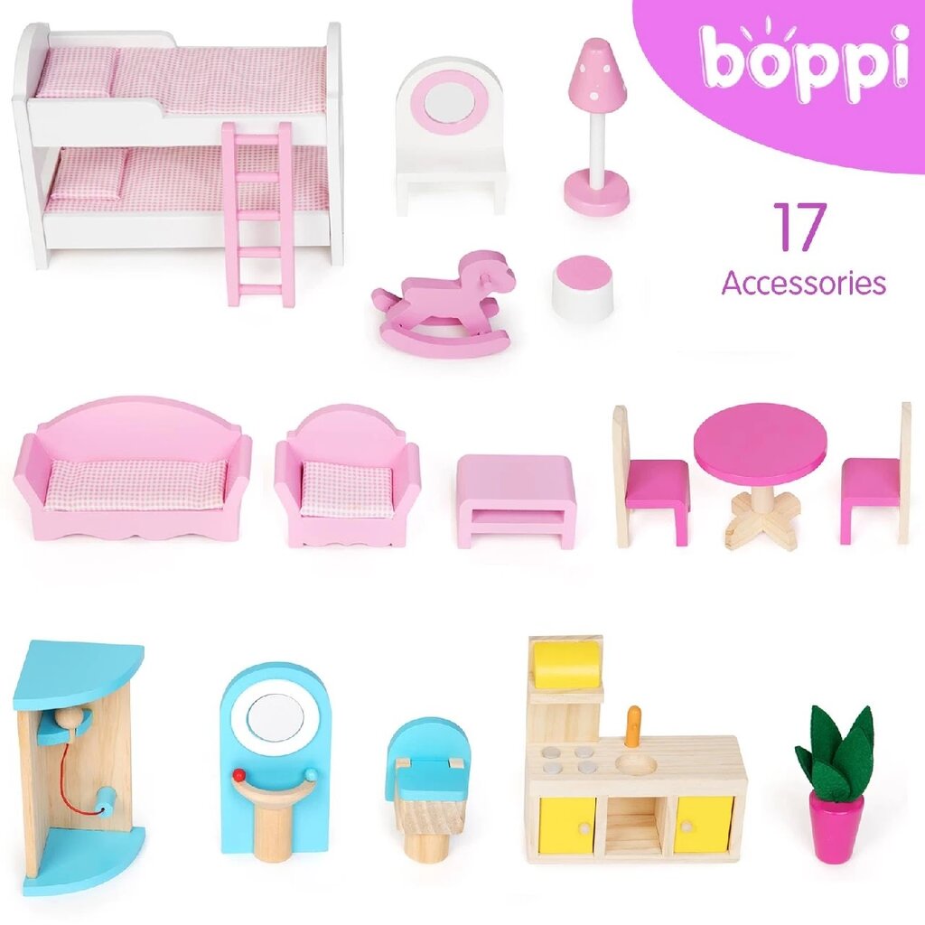 Boppi Boppi - groot houten poppenhuis - met trap