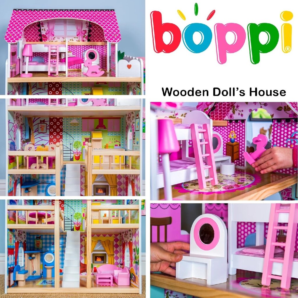 Boppi Boppi - large wooden dollhouse - with staircase