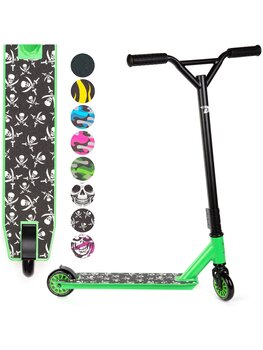 Land Surfer - stunt scooter - green skulls design