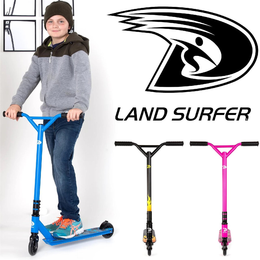 Land Surfer - stunt scooter - green skulls design